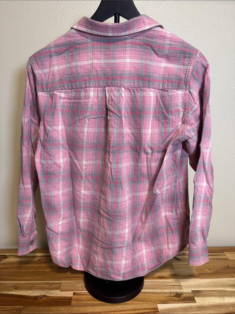LL Bean Womens Scotch Plaid Flannel Shirt Size Small Pink Grey 0WJ26 - Picture 5 of 8